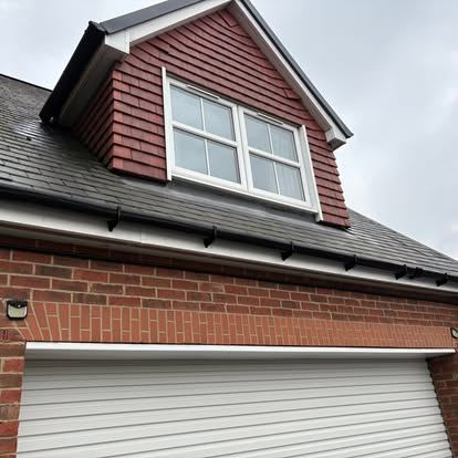 Roofline and guttering on a home in County Durham